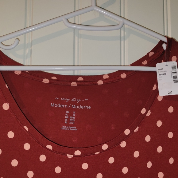 Polka Dot Plus Size Top - New - Picture 2 of 2